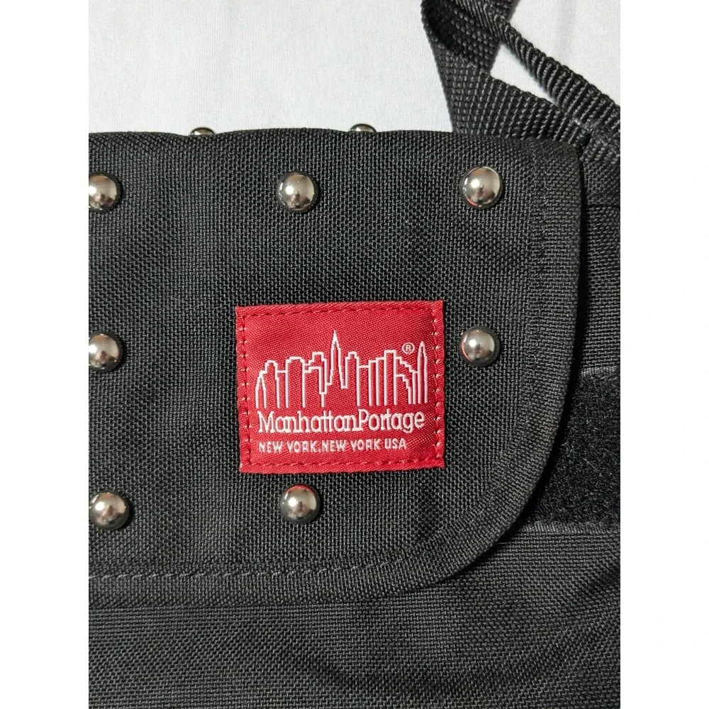 MANHATTAN PORTAGE X MILK CORDURA NYLON STUDDED Black XXS Messenger Bag‎ NEW